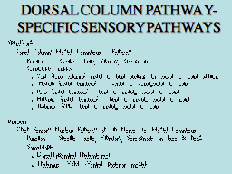 DORSAL COLUMN PATHWA Y-SPECIFIC SENSORY PATHWAYS